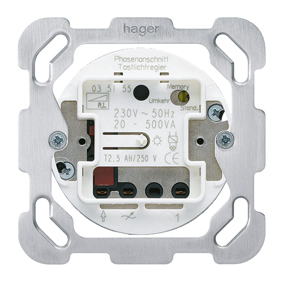 Einsatz Kurzhublichtregler Hager 25…500VA NV Phasenanschnitt