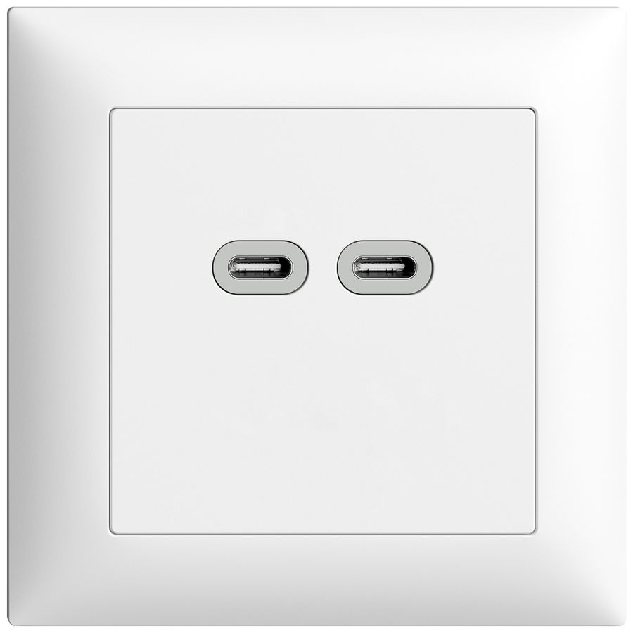 Prise ENC USB 18W 2×type C Feller EDIZIOdue FMI 230V 3600mA blanc