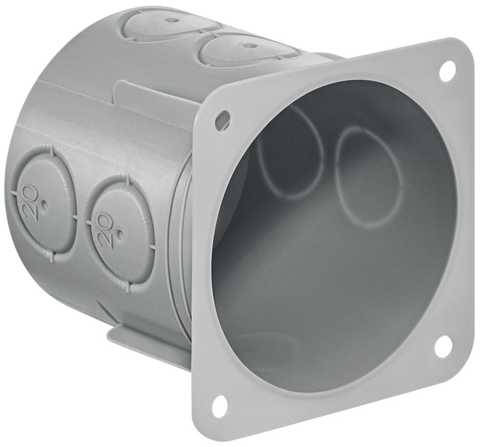 Boîte pour paroi creuse HSB Basic 1×1 gris Ø65×65mm, bride TFC 850°C s.halog.