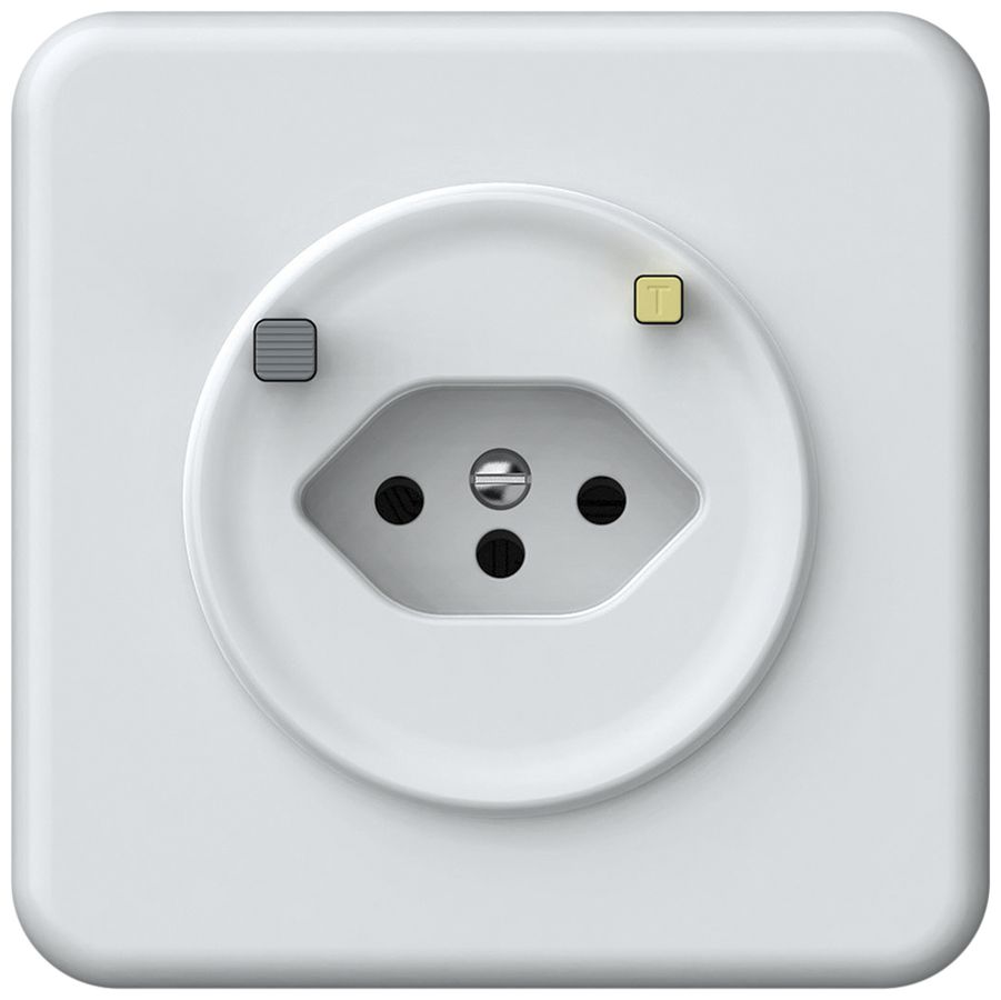UP-Steckdose FI origin 1×Typ 13 30mA 10A 230V 92×92mm weiss