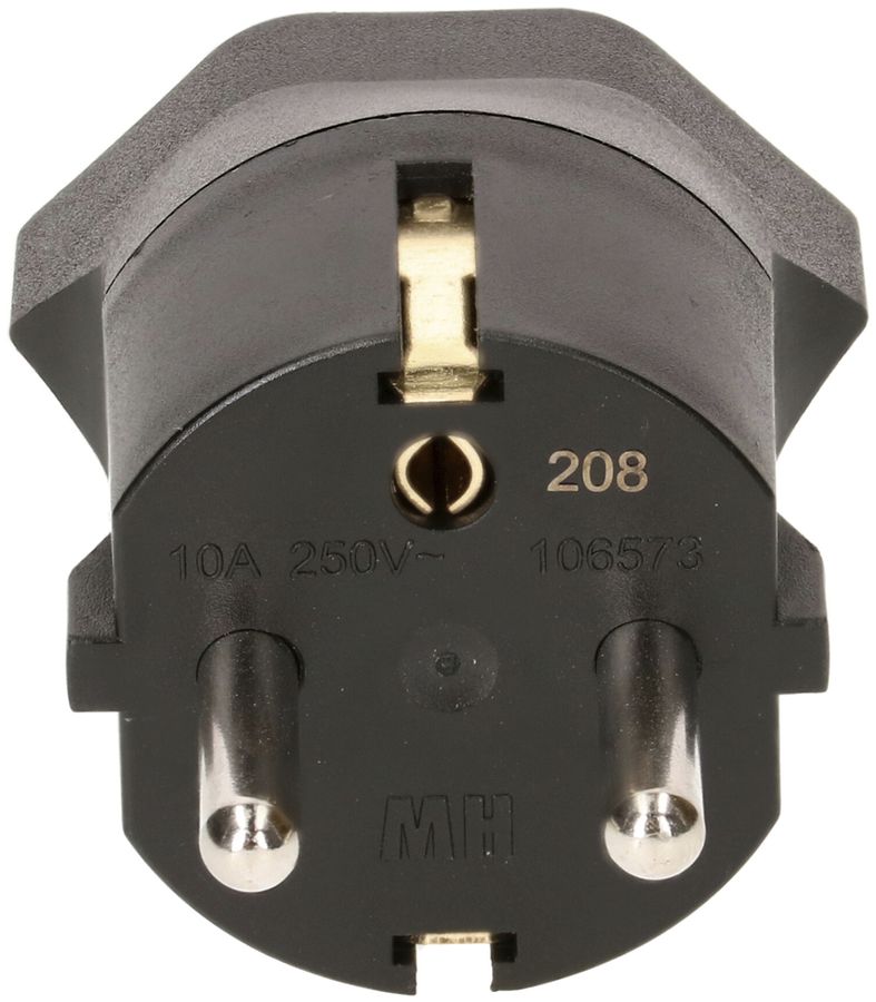 Fixadapter MAX HAURI Shuko/T13 3L 250V 10A 2300W schwarz