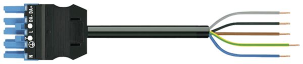 Câble de raccordement MIDI 5×1.5mm² 16A 400V 2m cod.I prise-libre bleu Cca