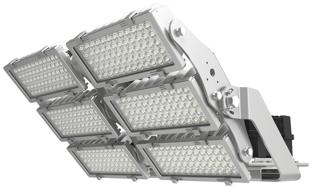 LED-Strahler DOTLUX HLFplus 1200W 142000lm 850 IP66 10° 1…10V Silber