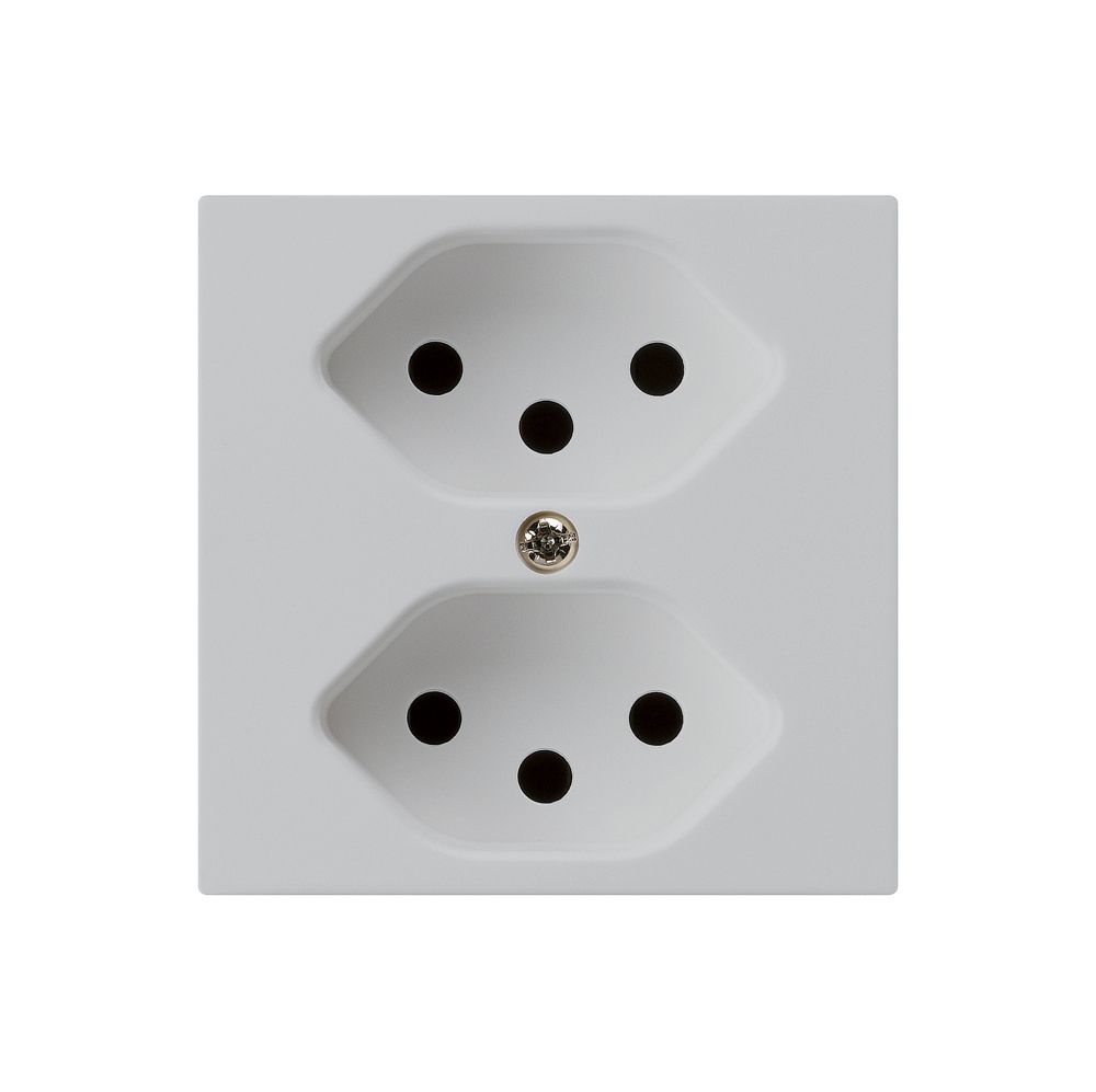 UP-Steckdose kallysto 2×T13 hellgrau mit Kinderschutz