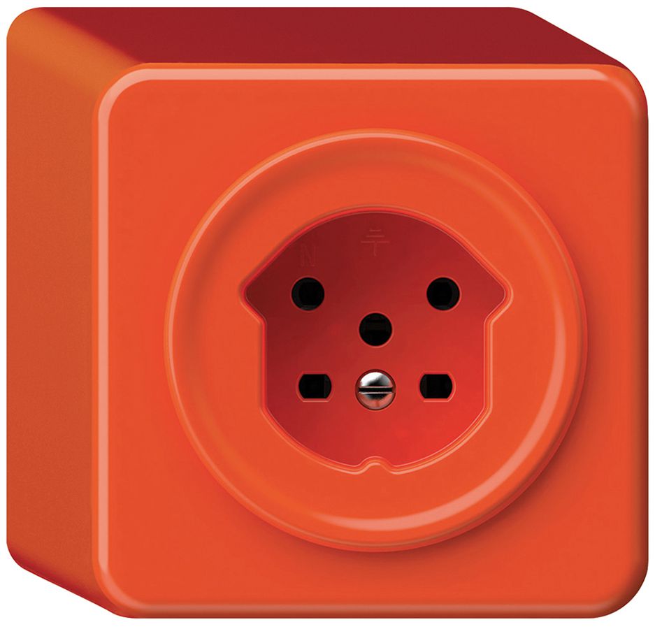 AP-Steckdose origin 1×Typ 15 10A 230V 88×88×54mm orange