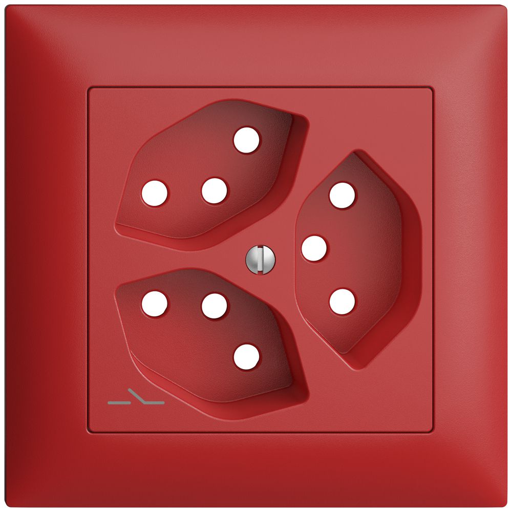 Kit frontal EDIZIOdue berry 88×88mm 3×T13/1