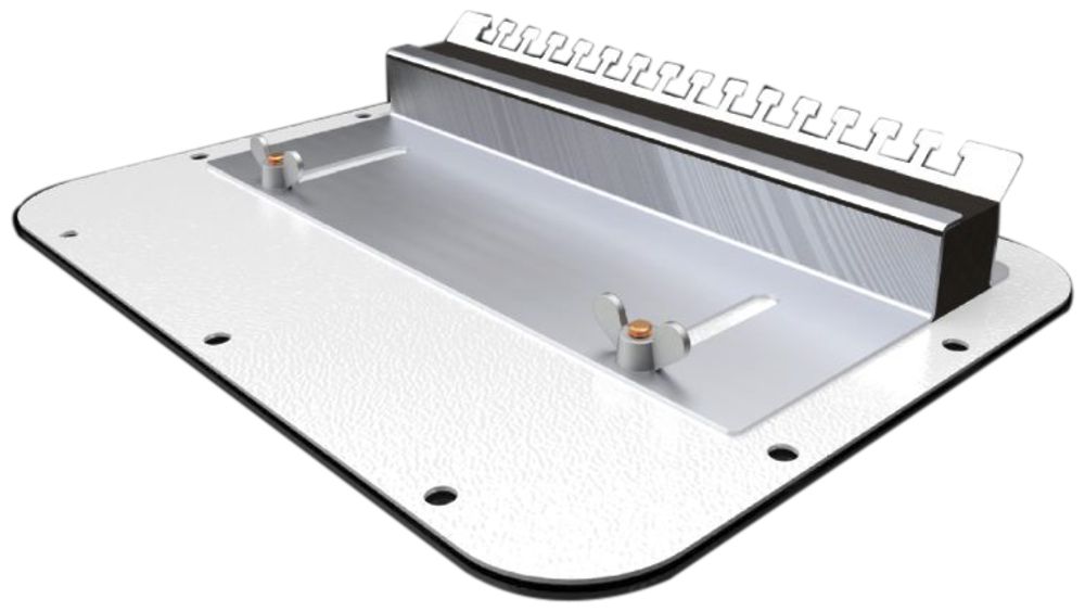 Flanschplatte Rittal AX, elastisches Klemmprofil, 436×221mm, Metall