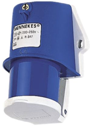 Spina murale CEE Mennekes 2LPE 16A 6h 230V IP44 con coper.