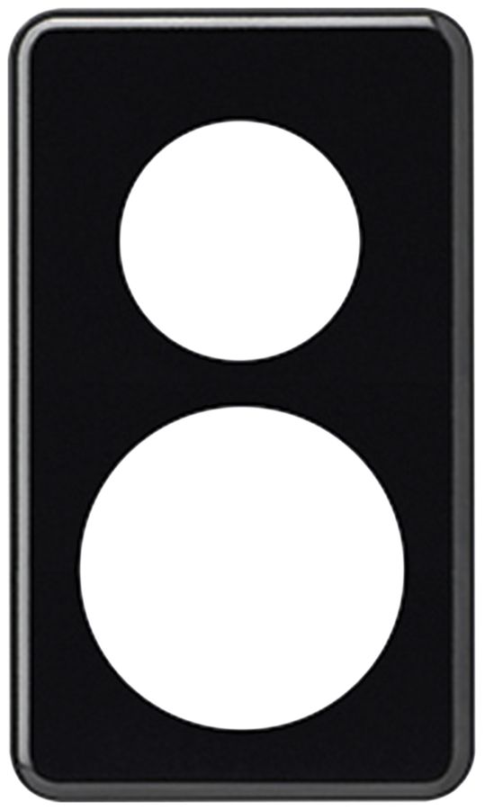 Placca di copertura basico 2×1 Ø43mm+Ø58mm nero