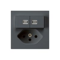 UP-Leuchtkombination 2×A-R/1P+T13 anthrazit kallysto 2 Linsen