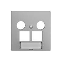 Abdeckset Edue F, f.EASYNET-Multimediadose 5…2000MHz, f.2×RJ45 S-One, silver