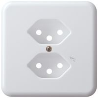 Abdeckplatte basico 2×Typ 13/1 weiss mit Kinderschutz