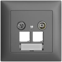 Presa multimedia ENC EDIZIOdue FMI EASYNET 11dB, p.2×RJ45 S-One, grigio scuro