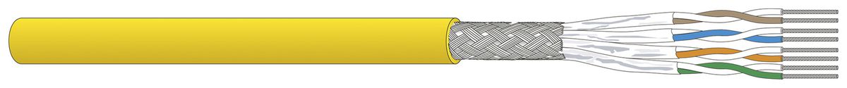 Datenkabel Dätwyler CU 7702 4P S/FTP Kat.7 AWG26 FRNC/LSZH Dca gelb
