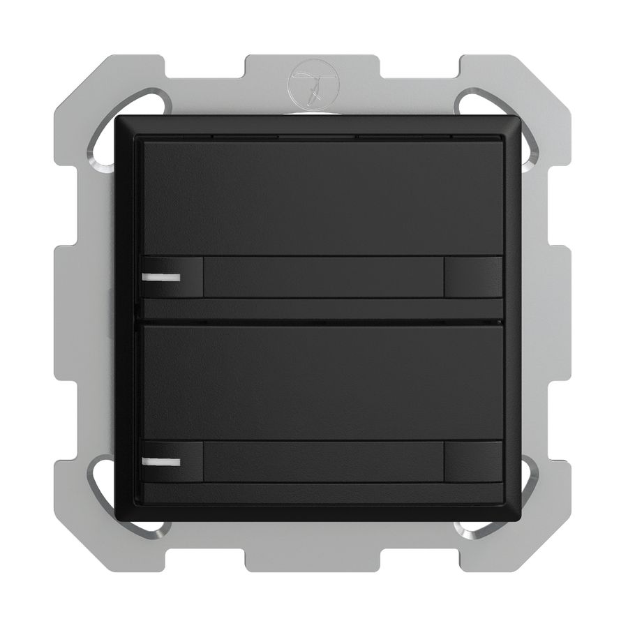 UP-KNX-Taster RGB EDUE, 250mW, m.RGB-LED, m.Papier., 2×Taste, 2×Tastenb., sz
