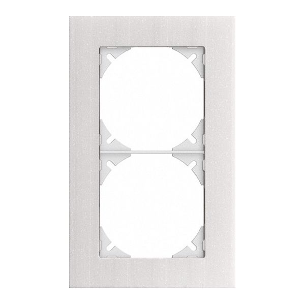 Abdeckrahmen EDIZIOdue prestige 2×1 marmor weiss