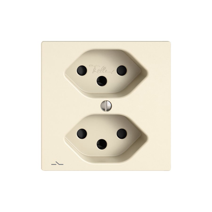 Steckdose EDIZIO.liv SNAPFIX® 2×T13 1×S mit Shutter cr