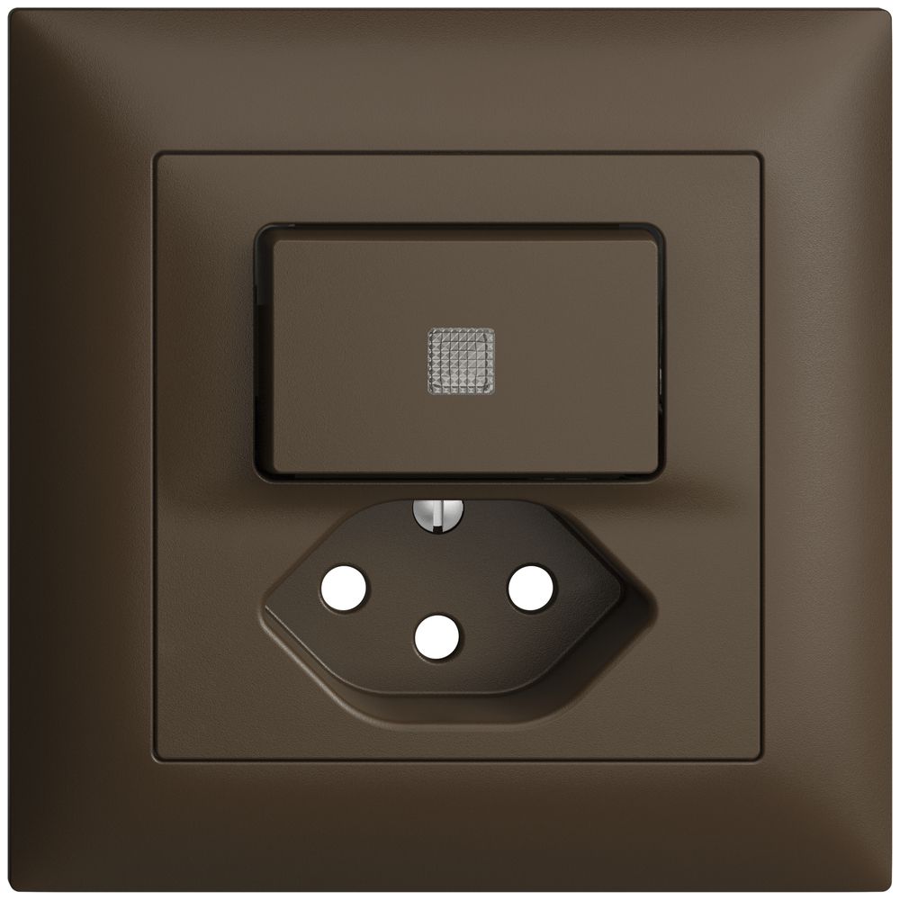 UP-Frontset EDIZIOdue T13 88×88mm coffee mit Linse, mit Kinderschutz