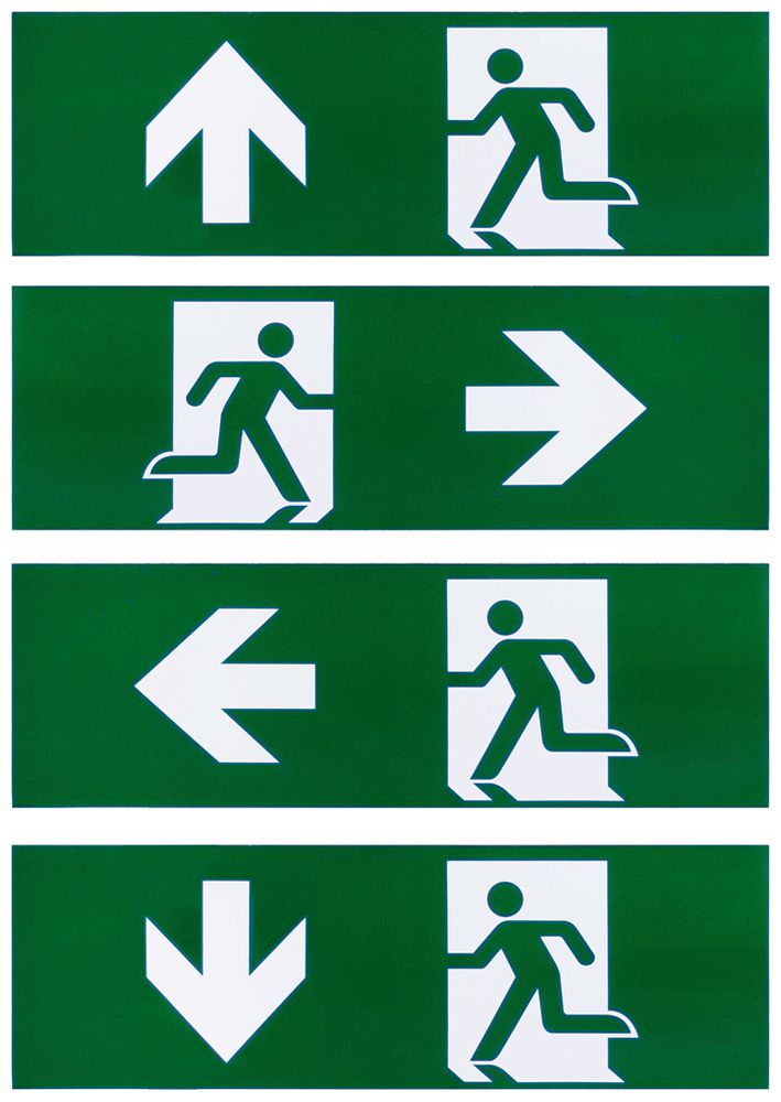 Jeu de pictogrammes SLV P-LIGHT sortie gauche/droite/haut/bas 300×100mm