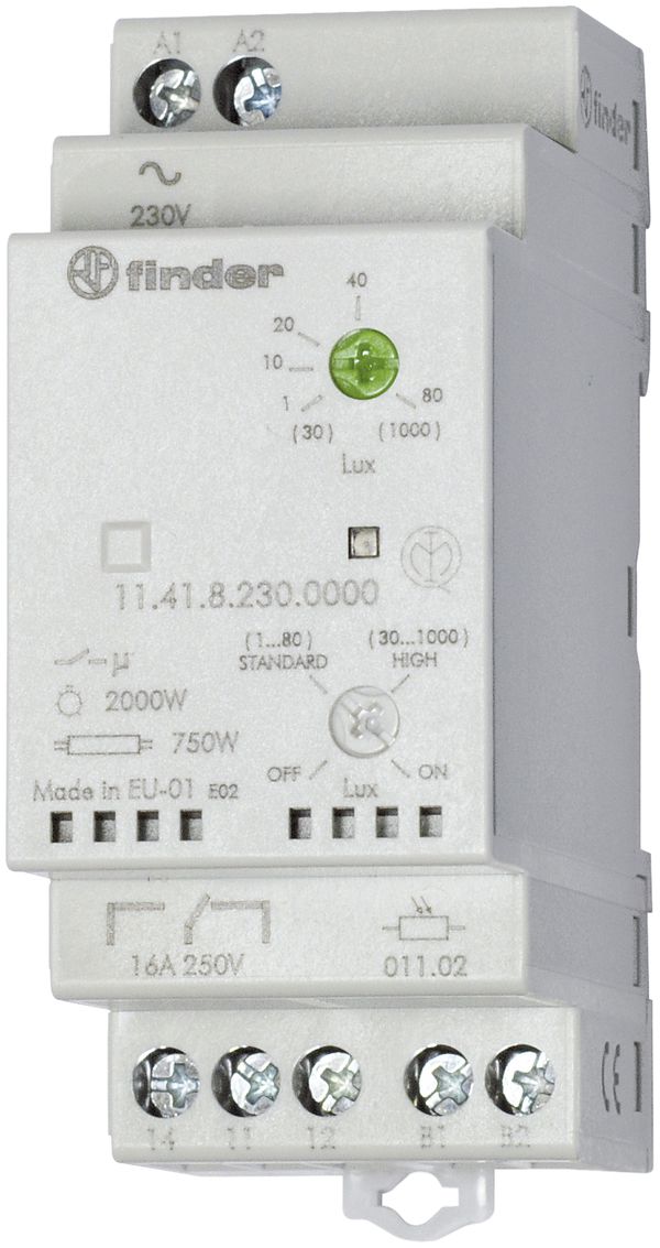 Interrupteur crépusculaire Finder 11.41 1C 16A 230VAC