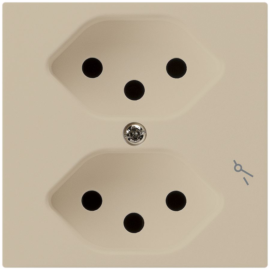 Steckdose kallysto 2×T13/1 beige mit Kinderschutz