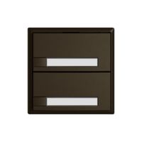 Poussoir KNX RGB EDIZIO.liv SNAPFIX® capteur temp.s.LED étiqu.2× comm.1T br