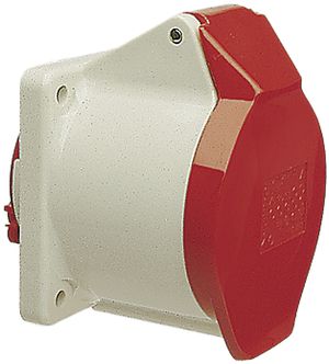 EB-Steckdose CEEtyp 5L 32A 6h Kont.vernickelt Push-In gerade IP44