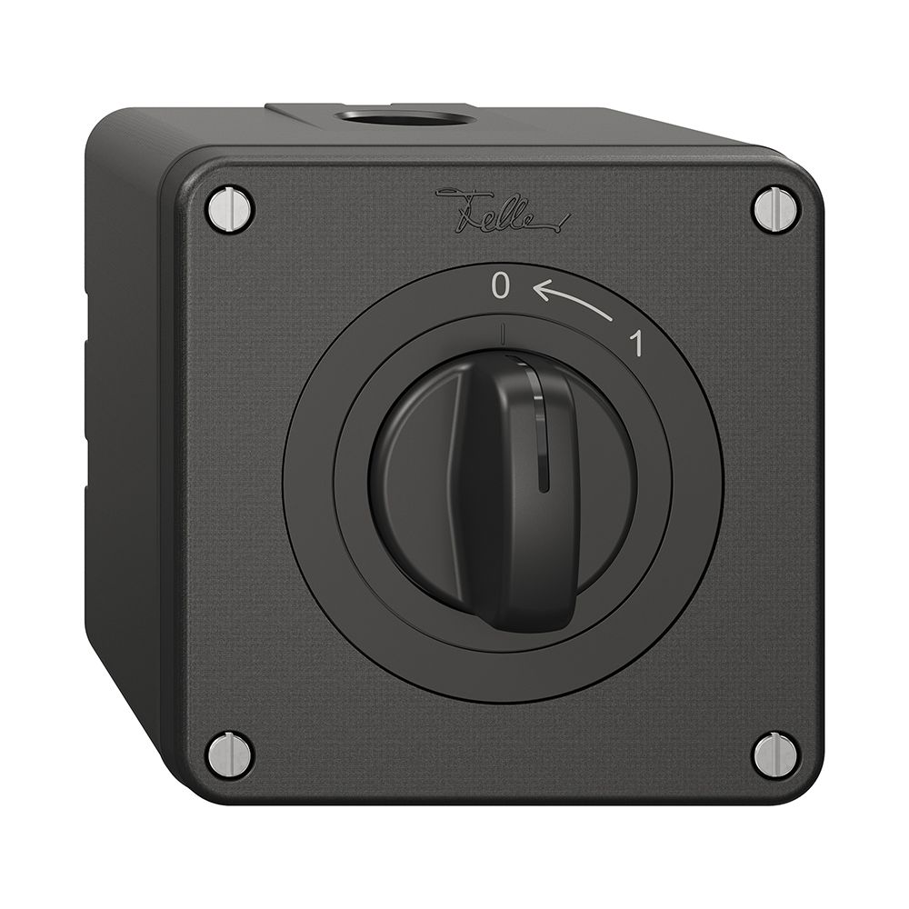 NAP-Schwenktaster NEVO, mit Drehgriff, KS, 0 <- 1, schwarz