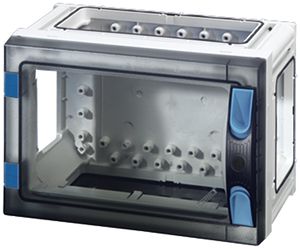 Apparategehäuse Hensel FP 0140 gu.leer m.transp.Türe offen 270×180×186mm