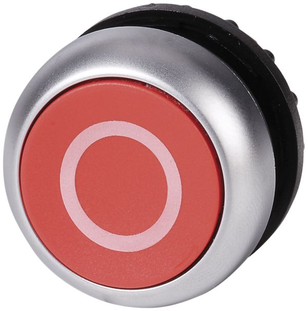 Pulsante ETN RMQ piatta O rosso, ad impulso, anello cromato