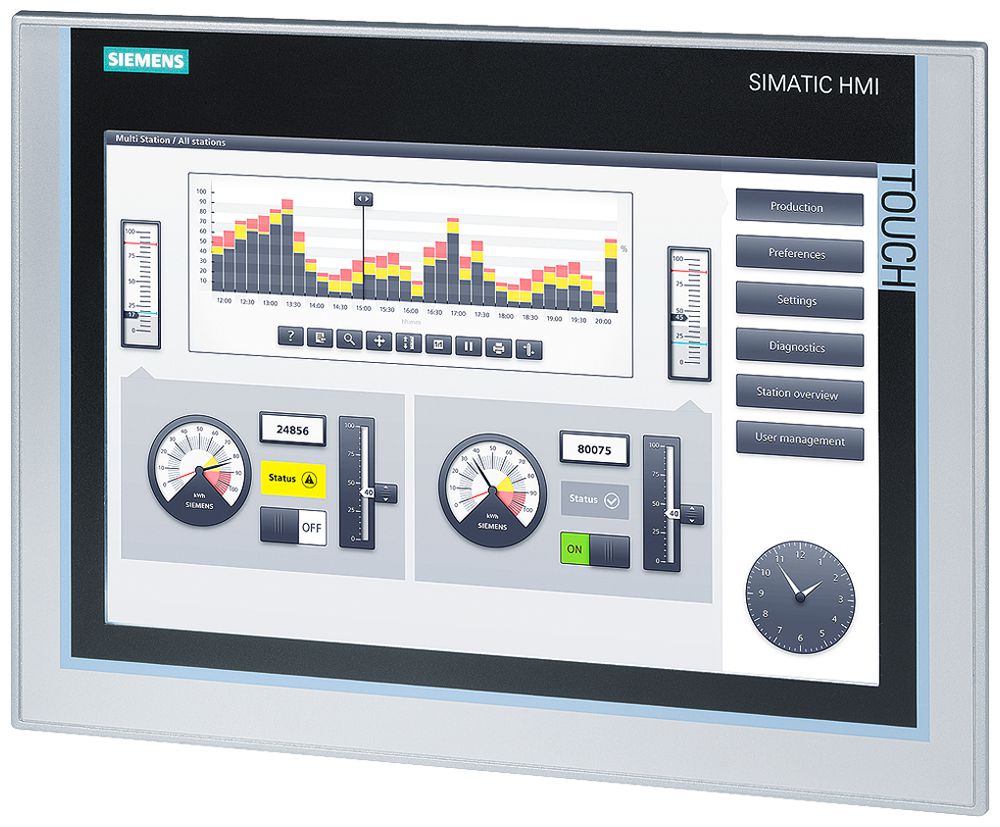 Écran tactile API INC 12" Siemens SIMATIC HMI TP1200 Comfort, 24VDC, TFT