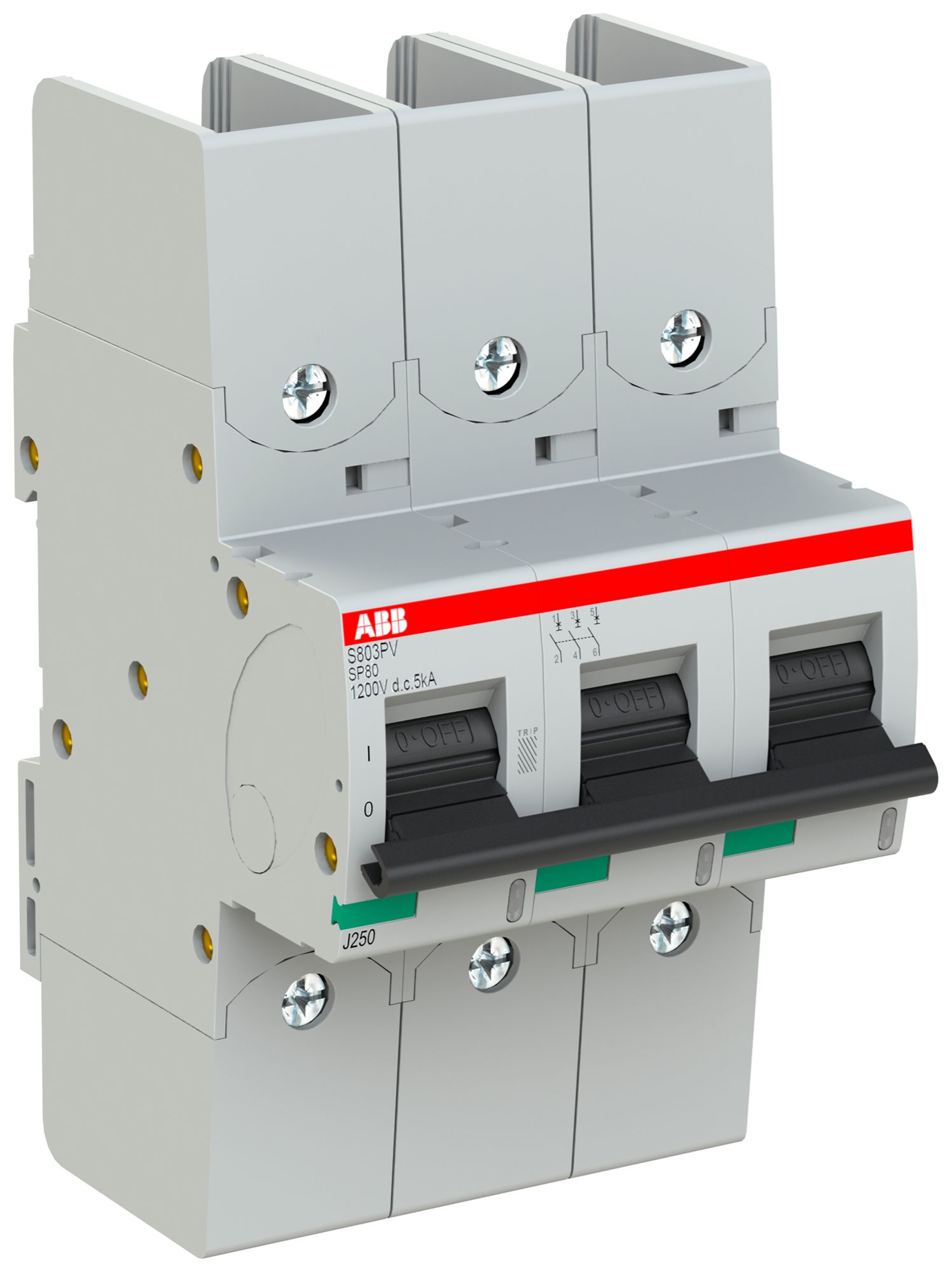 Leitungsschutzschalter ABB S803PV-SP80 3P 1200VDC 80A 5kA 4.5TE