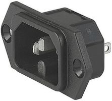 EB-Gerätestecker 3P T123 C16 eckig horizontal schwarz