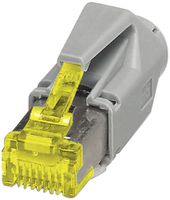 Feldstecker Phoenix Contact CUC, RJ45/S Kat.6A AWG24…27, gerade, grau/gelb
