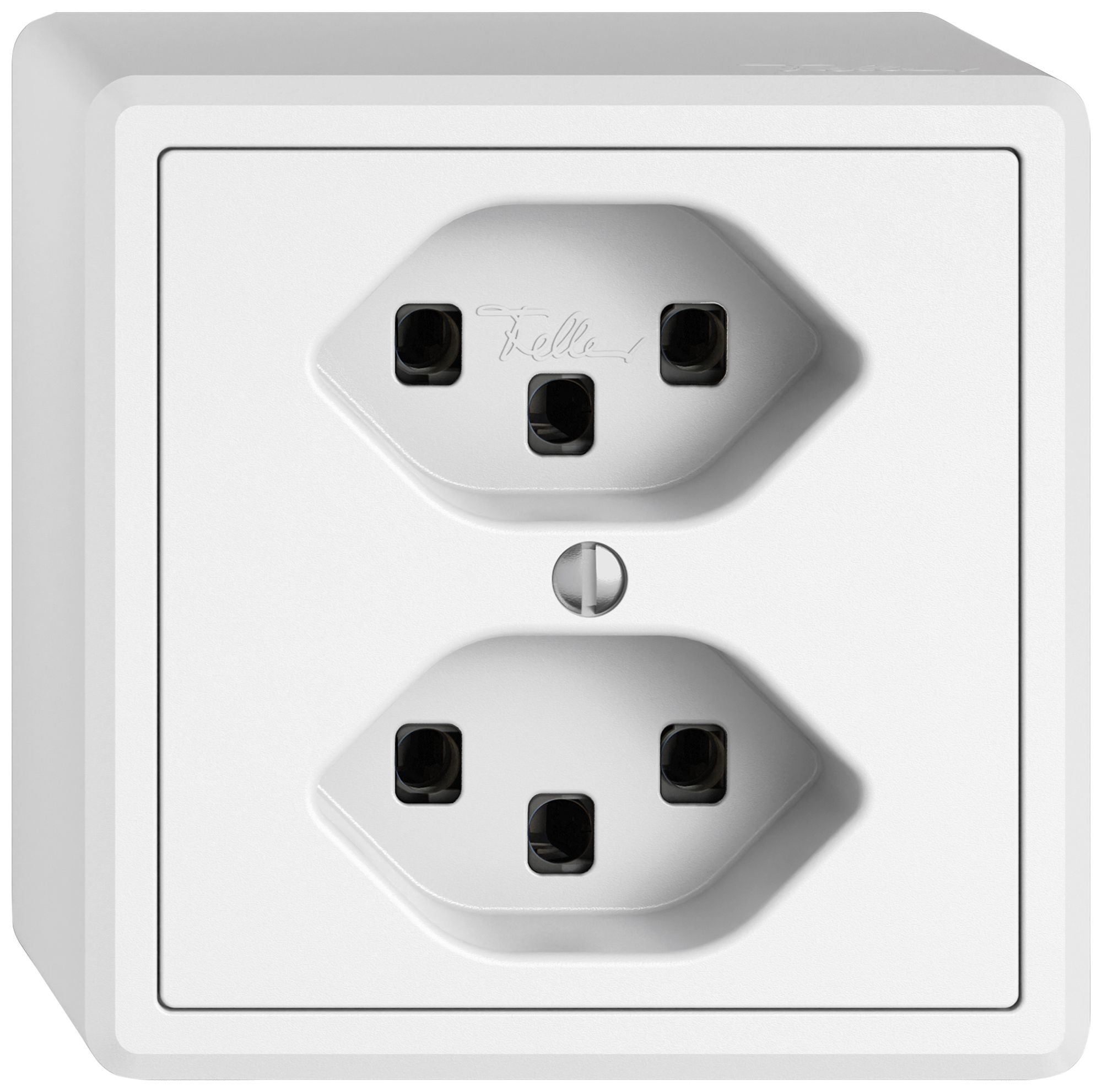 AP-Steckdose EDIZIO.liv SNAPFIX® 2×T23 ws