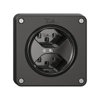 Steckdose NEVO, 2×T23, m.LED, schwarz