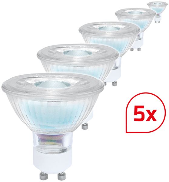 Lampada LED DOTLUX GU10 6W 410lm 3000K REG Ø50×52mm MR16 chiaro 40° 5 pezzi