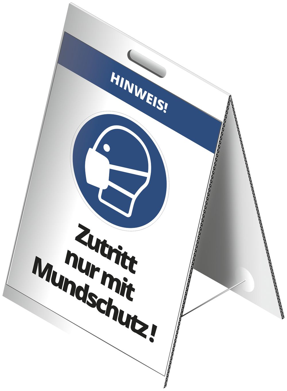 Panneau CIMCO "Zutritt nur mit Mundschutz" 300×500mm