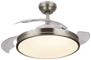 Lampada sospesa LED Atlas 28/35W 4500lm 827/840/850 diretto nichel ventilatore