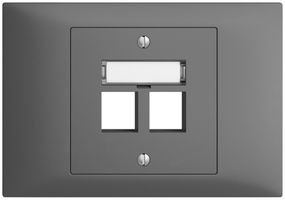 Kit de montage INC EDIZIOdue BKE, sortie droite 2×Keystone gris foncé