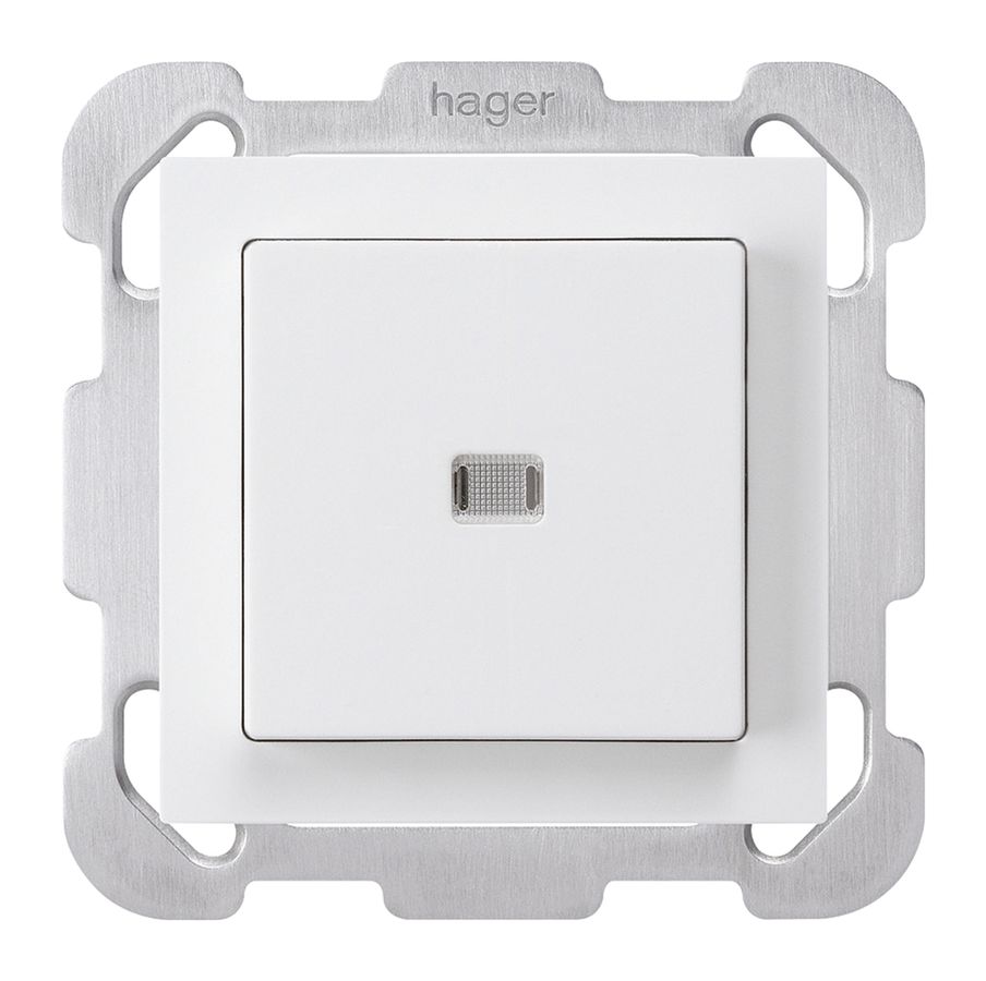 UP-Leuchtdruckschalter kallysto 3/2L weiss mit Befestigungsplatte