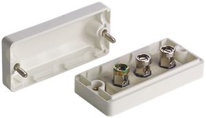 Boîte de dérivation AP Woertz 2LPE 3×1.5mm² 64×30×22mm blanc