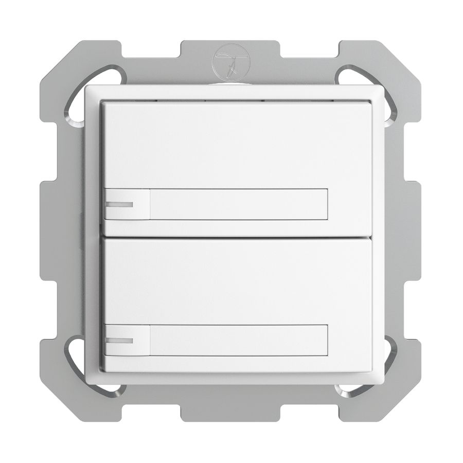 UP-KNX-Taster RGB EDUE, 250mW, m.RGB-LED, m.Papier., 2×Taste, 1×Tastenb., ws