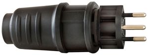 Stecker Typ 12 Brennenstuhl L+N+PE 10A 230V Gummi IP20 schwarz