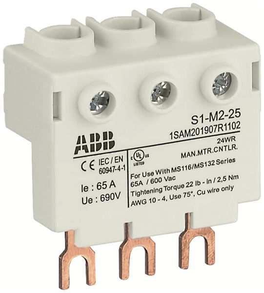 Module d'alimentation ABB S1-M2-25, pour MS116/MS132, haut, à vis