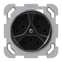 UP-Steckdose origin 3×Typ 13 10A 230V 77×77mm schwarz