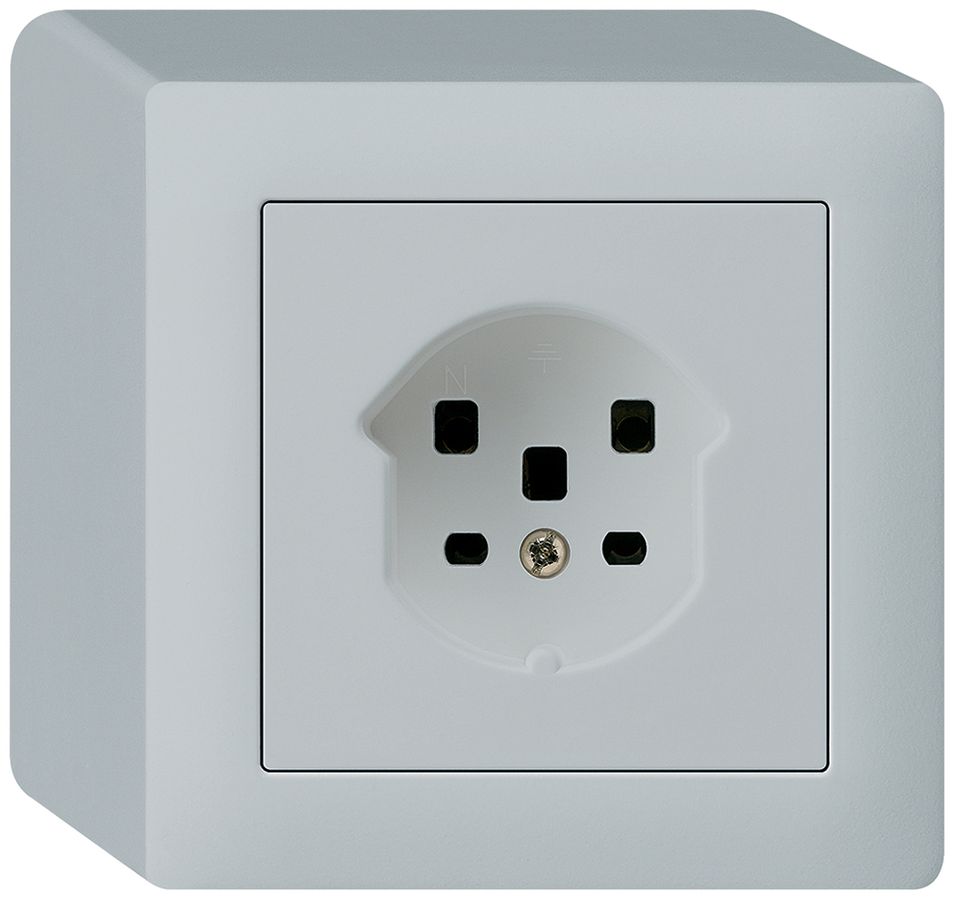 Prise AP kallysto T25 gris clair bornes à vis