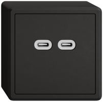 Prise de charge USB AP EDIZIO.liv SNAPFIX® 230VAC 18W 2×USB C no