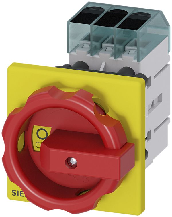 Interrupteur de charge Siemens SENTRON 3LD3 frontal 32A 3L 66×66mm ro/jn