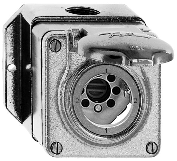 Interruttore rot. AP bagn.3/1P Al natura per serrat. senza cilind